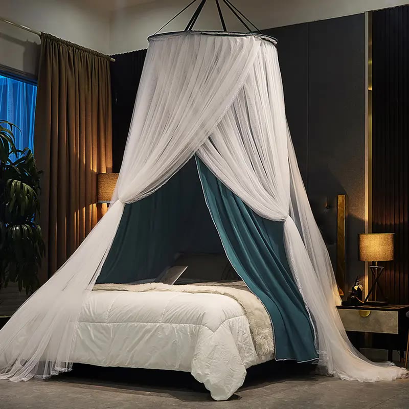 Round Double-Layer Bed Canopy in Pale Pink - photo 2