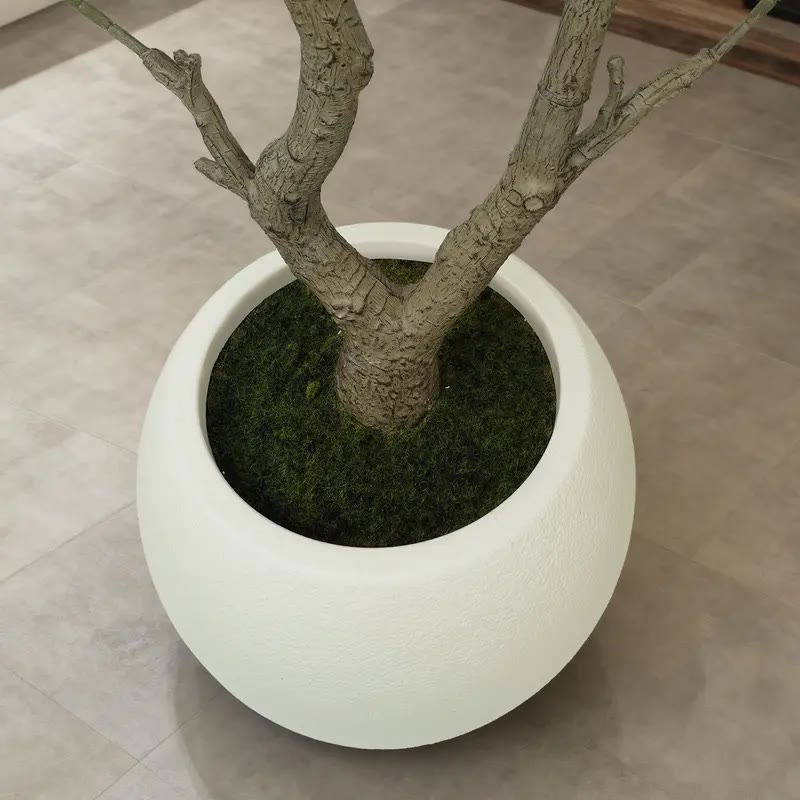 Tall Artificial Olive Tree in White Round Pot - photo 3