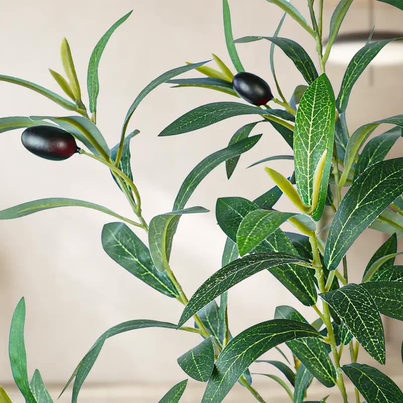 Tall Artificial Olive Tree in White Round Pot - photo 2