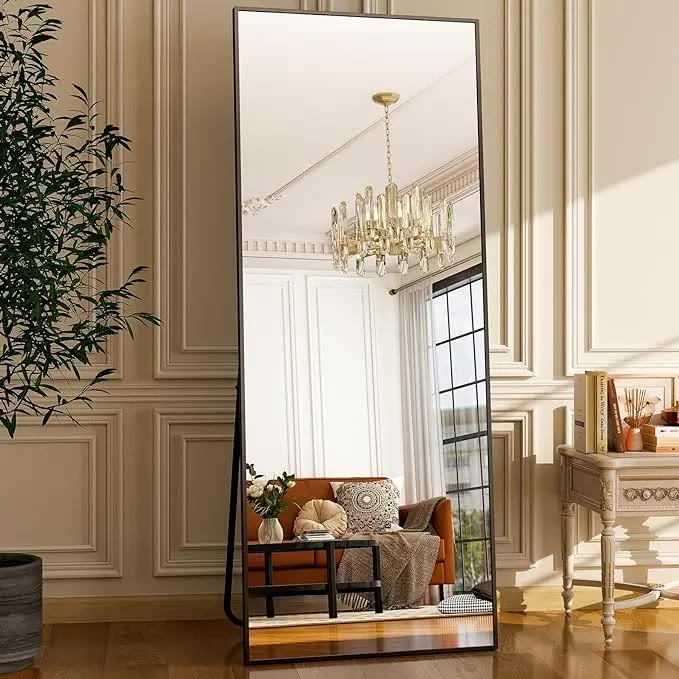Tall Rectangular Floor Mirror with Black Frame - photo 4