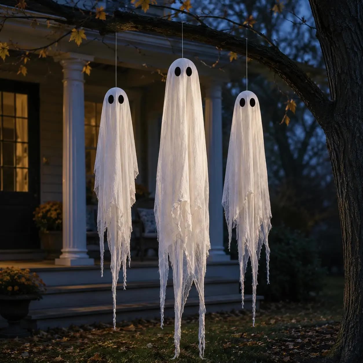 Hanging White Cloth Ghost Decorations Set