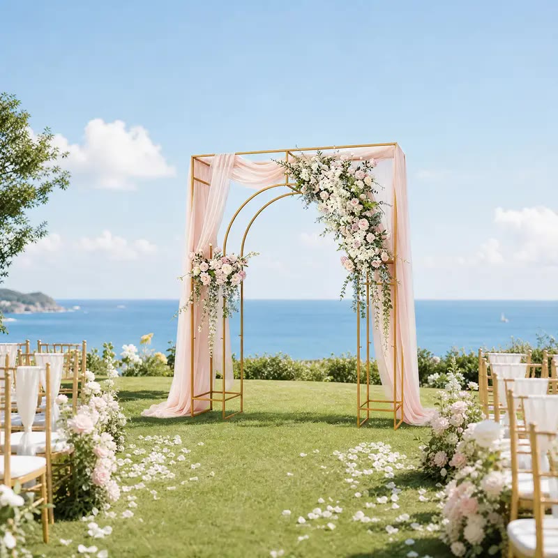 Gold Metal Square Arch Backdrop Stand - photo 3