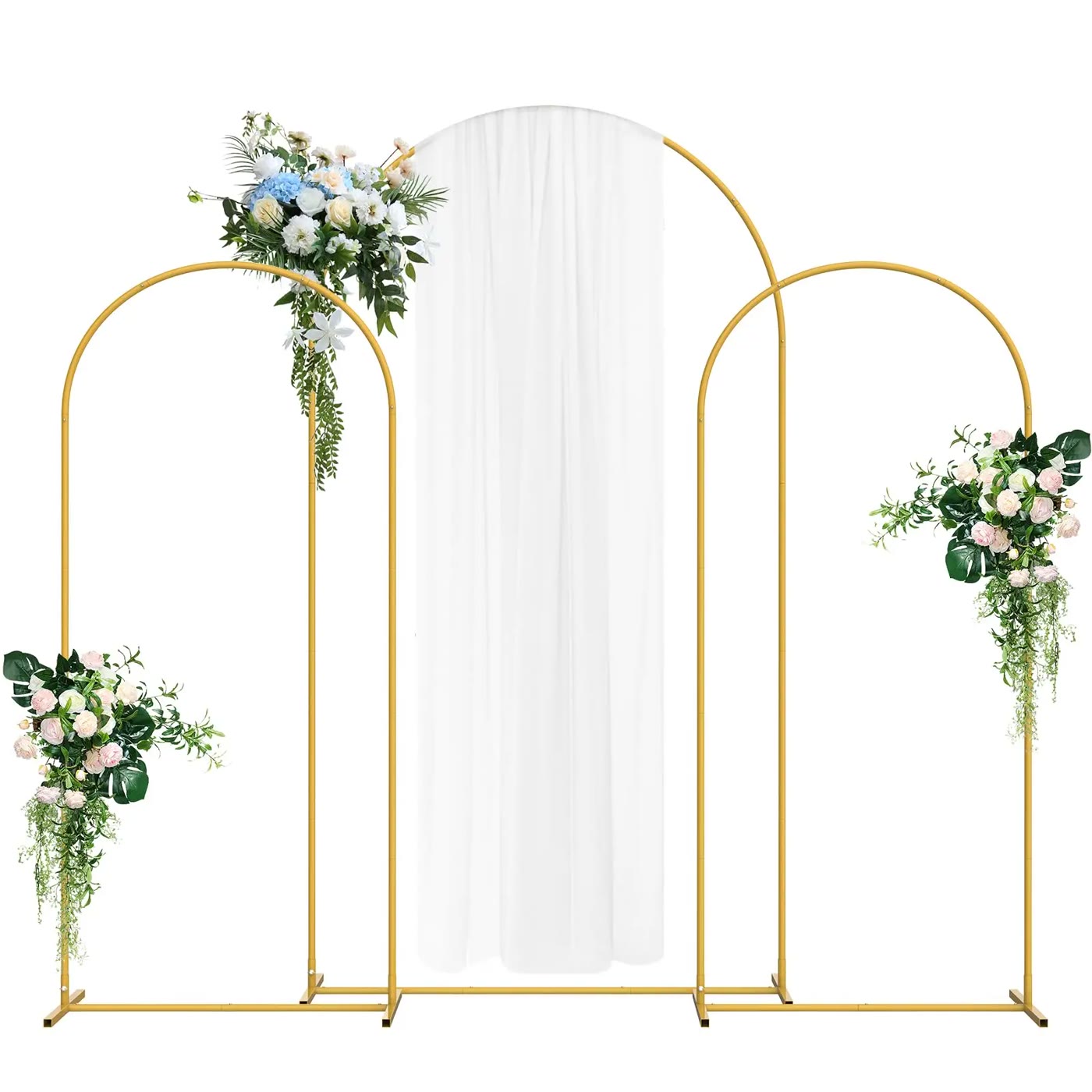 Gold Metal Arch Backdrop Stand Set of Three