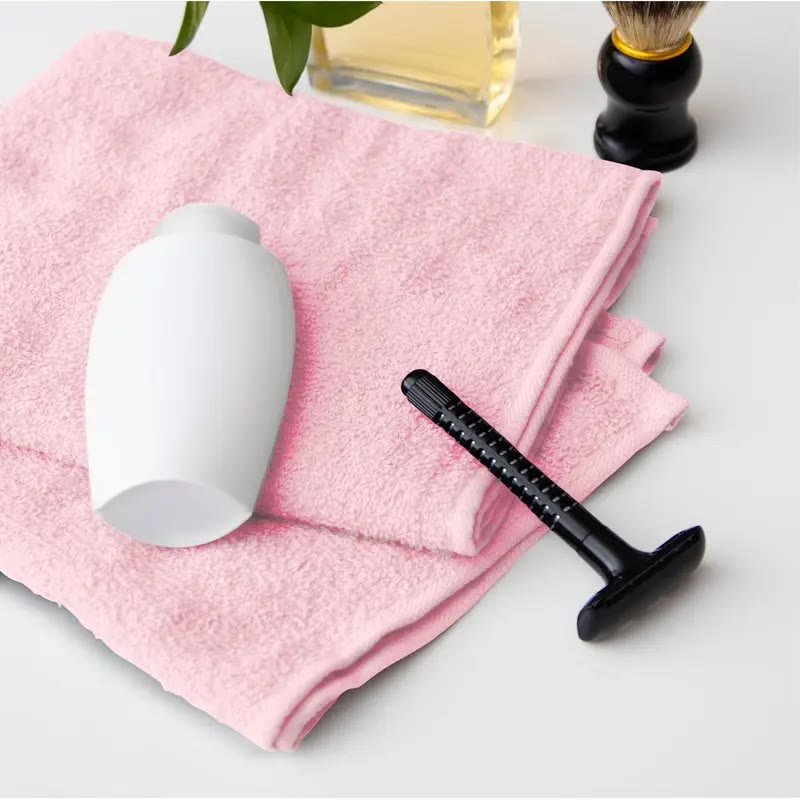 Pink Cotton Terry Hand Towels Stacked Set - photo 3