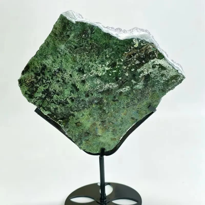 Purple Crystal Cluster Display Piece on Metal Stand - photo 2