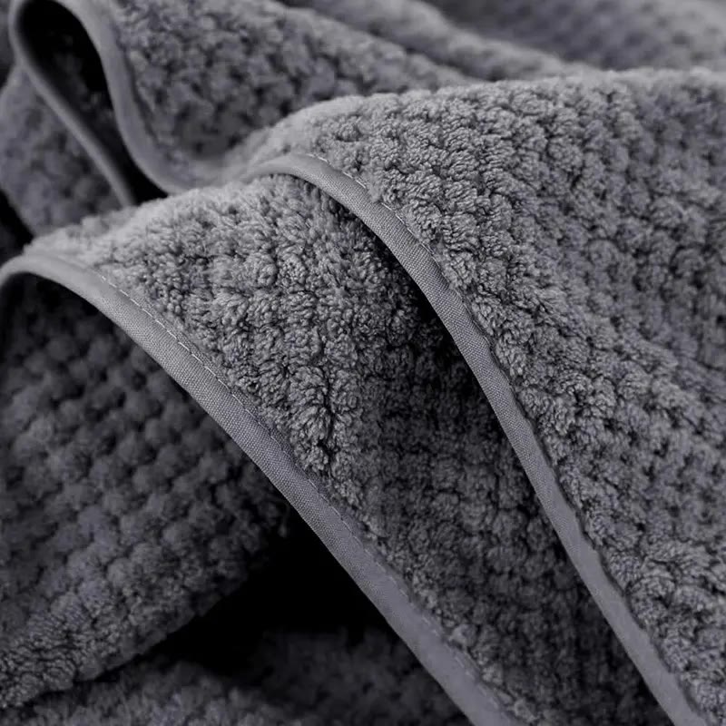 Grey Textured Microfiber Bath Towel Set Of Four - photo 2