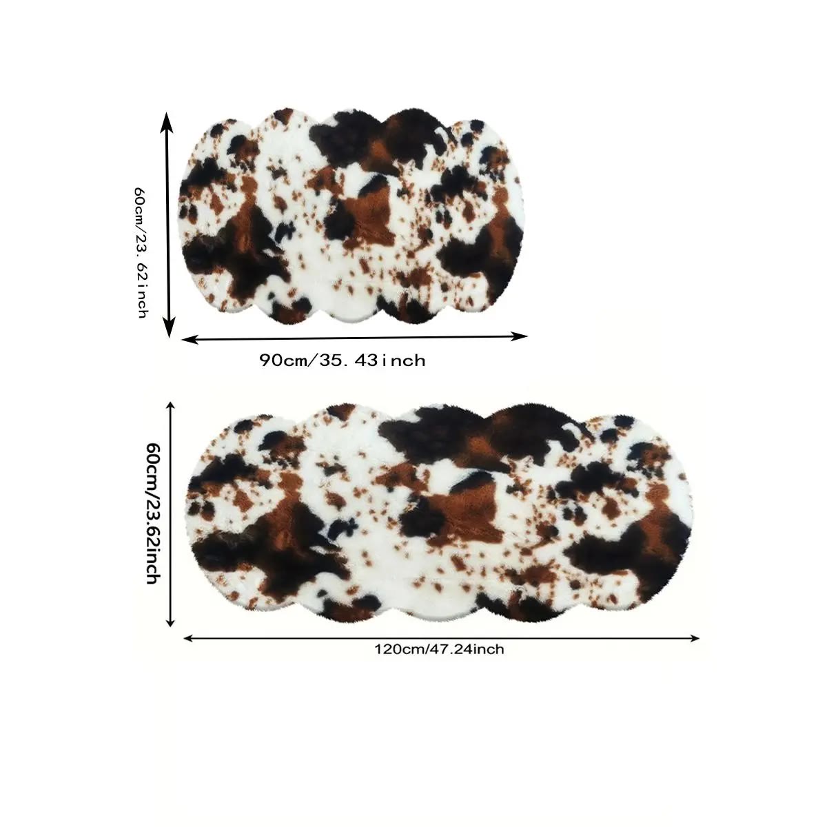 Cow Print Plush Faux Hide Floor Rug - photo 2