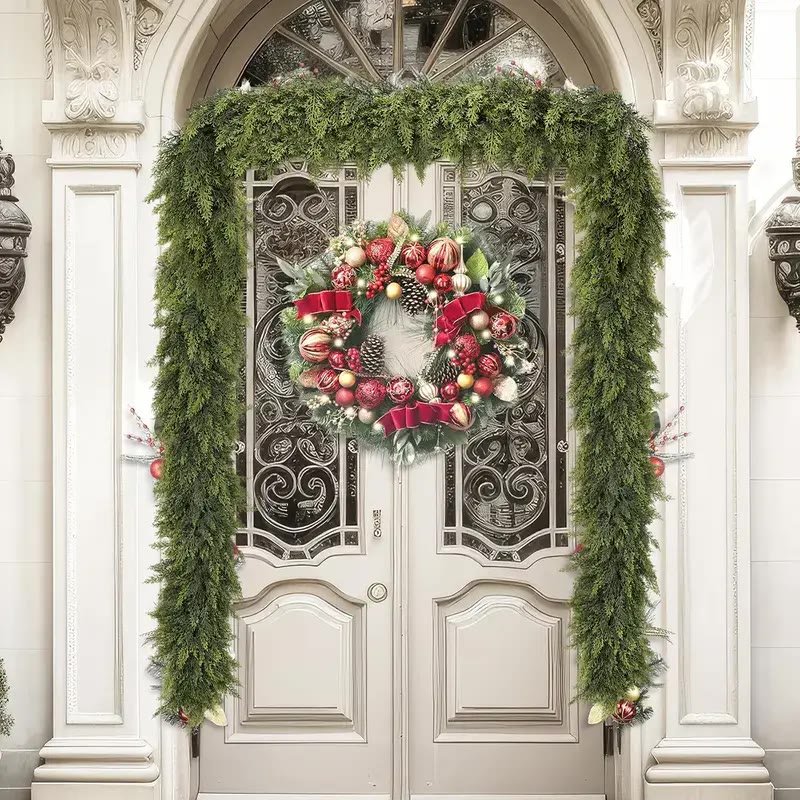 Draping Green Artificial Cedar Garland for Mantels - photo 3