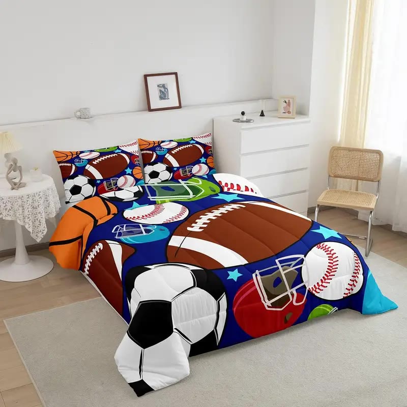 Sports Ball Print Comforter and Pillowcase Set - photo 2
