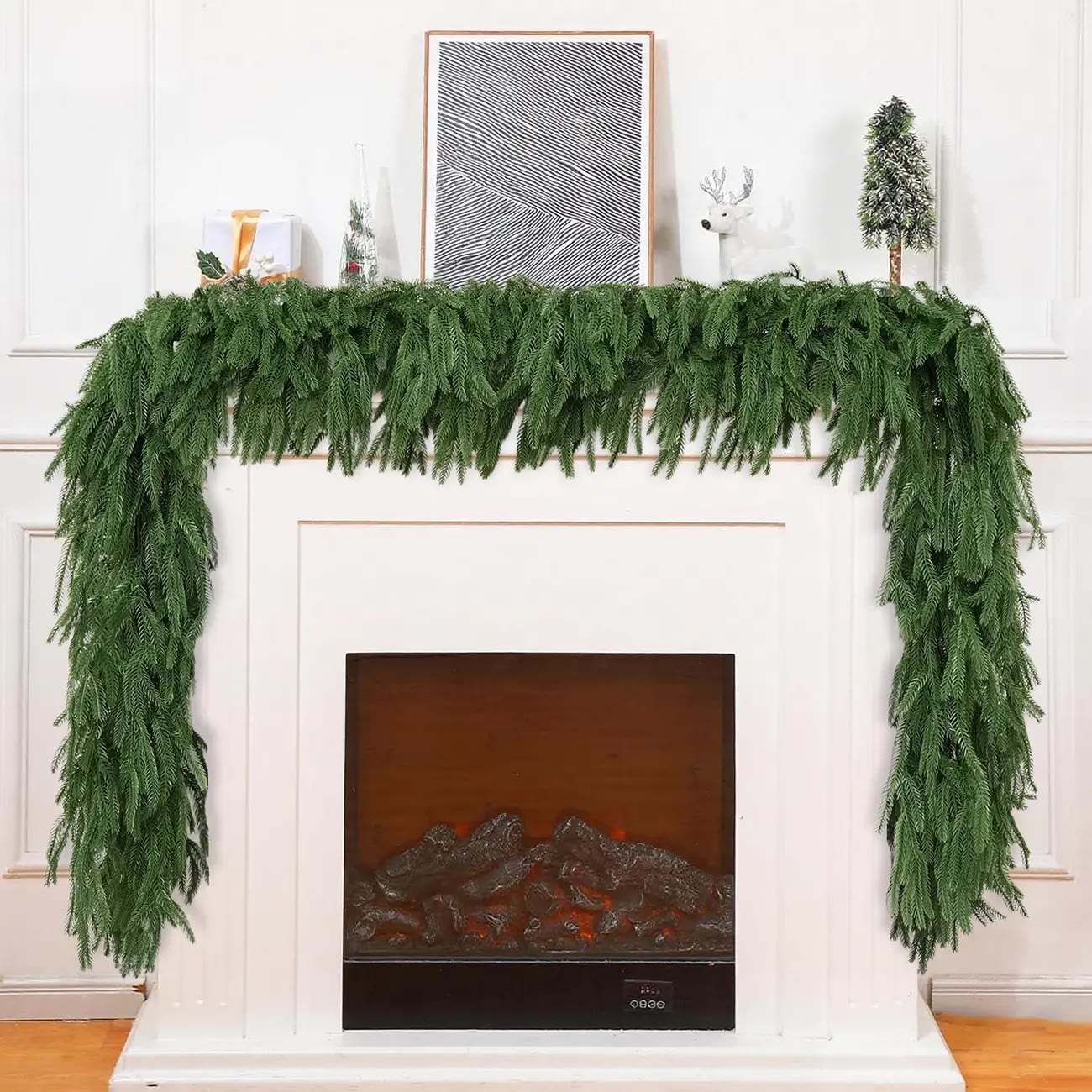 Artificial Pine Garland for Mantel Decor