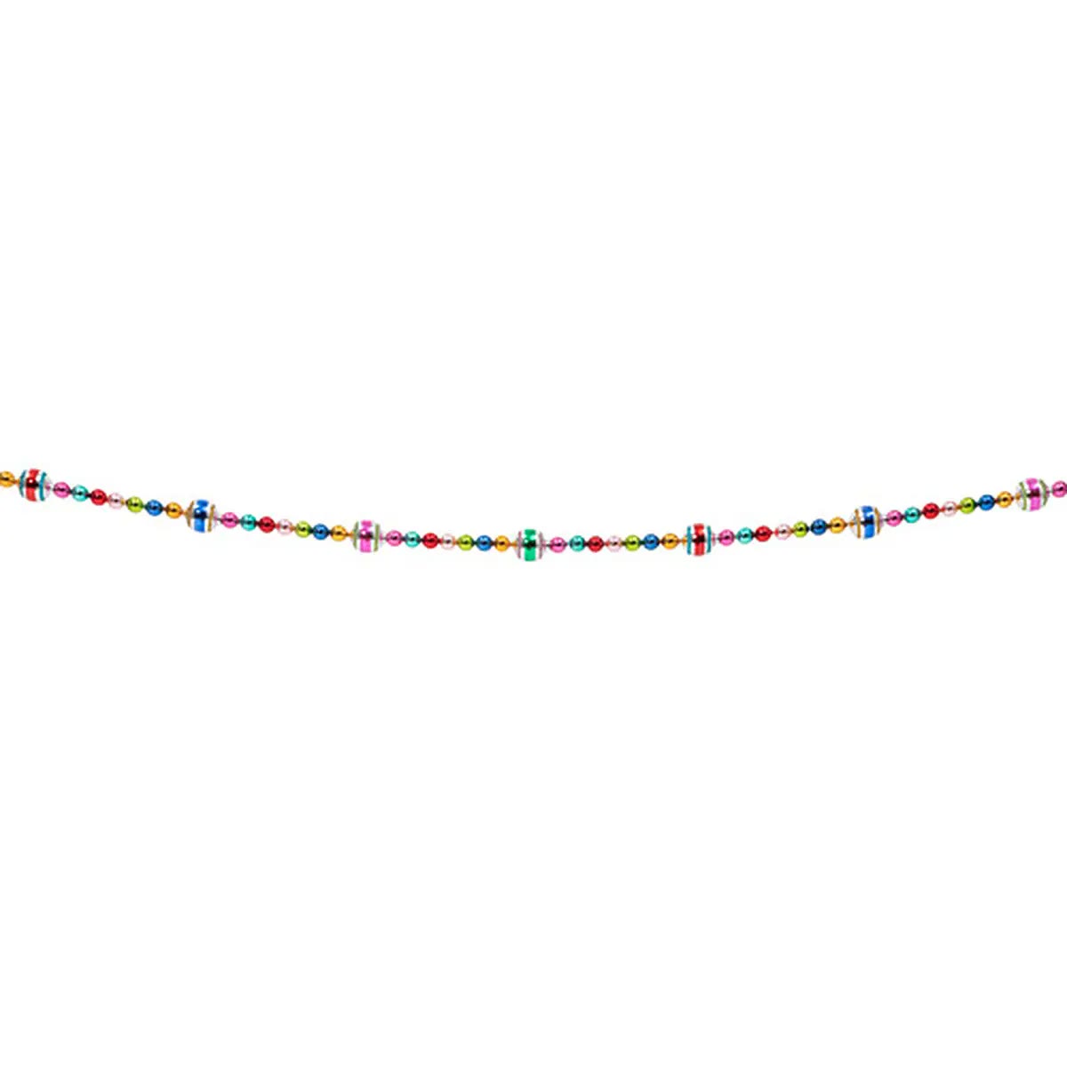 Multicoloured Bead Garland with Striped Ornaments