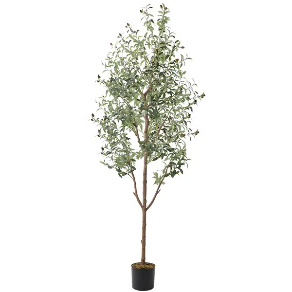 Tall Artificial Olive Tree in Black Pot