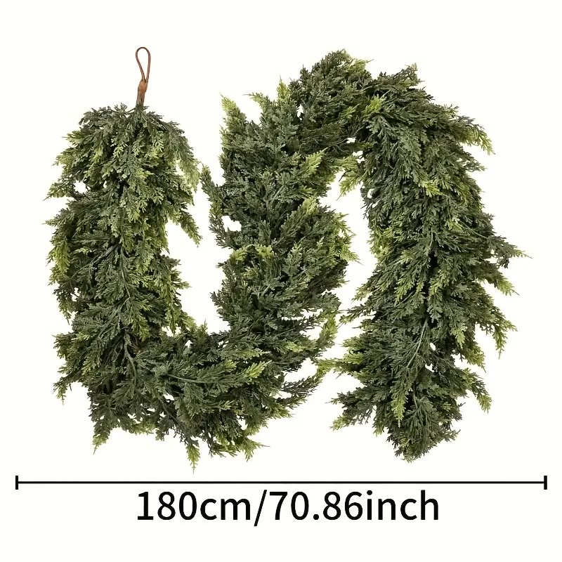 Artificial Evergreen Garland Set with Hanging Brass Bells - photo 3